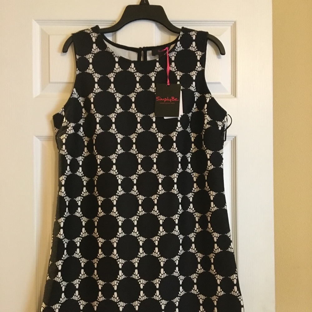 SimplyBe, black & white, textured dress, NWT, sz14
